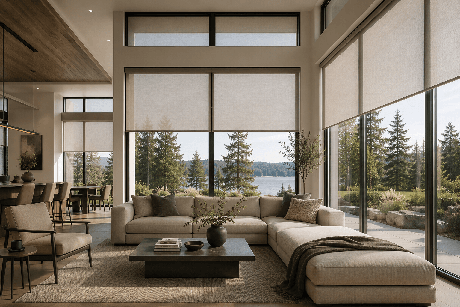 Beautiful window coverings in a modern home